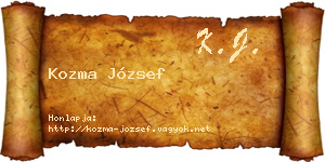 Kozma József névjegykártya